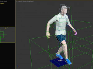 footballer edged 2 rigged pbr low-poly 3D Model