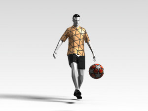 footballer edged 2 rigged pbr low-poly 3D Model