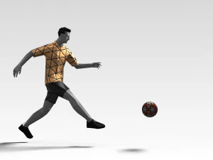 footballer edged 2 rigged pbr low-poly 3D Model