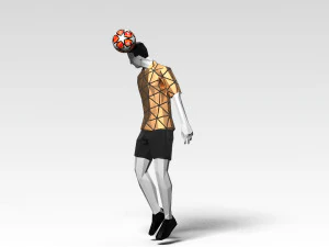 footballer edged 2 rigged pbr low-poly 3D Model