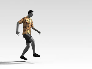 footballer edged 2 rigged pbr low-poly 3D Model