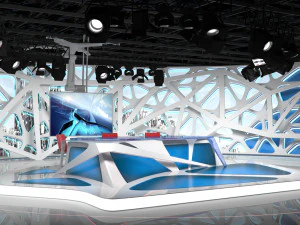 virtual broadcast studio 16 3D Model