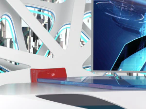 virtual broadcast studio 16 3D Model