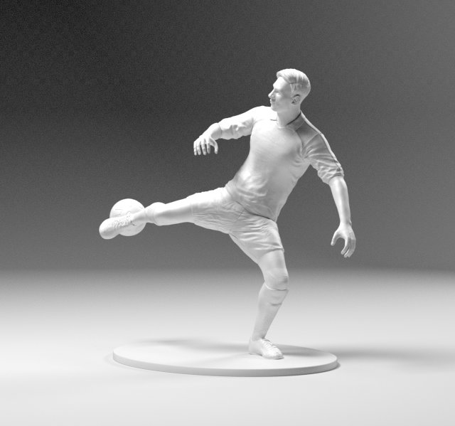 footballer 03 footstrike 04 stl 3Dプリントモデル .c4d .max .obj .3ds .fbx .stl .blend 