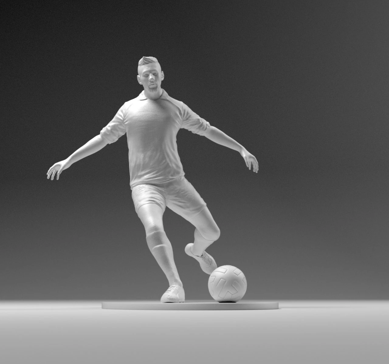 footballer 03 footstrike 07 stl 3D Print Model .c4d .max .obj .3ds .fbx .stl .blend 