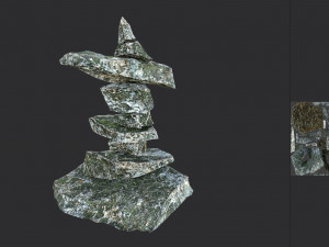 stone 11 set 01 pbr low-poly 3D Модель