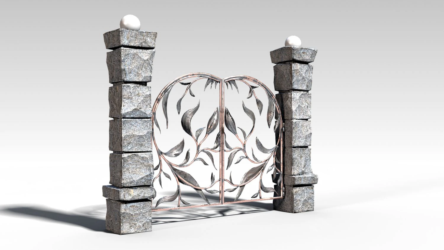 decorative metal gates pbr 3D Model .c4d .max .obj .3ds .fbx .stl .blend