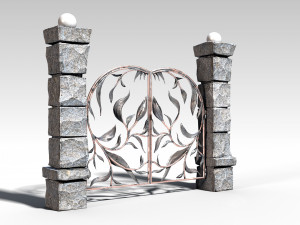 decorative metal gates pbr 3D Model