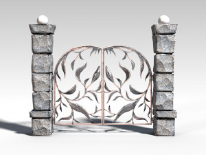 decorative metal gates pbr Modelo 3D