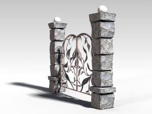 decorative metal gates pbr Modelo 3D