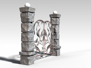 decorative metal gates pbr Modelo 3D