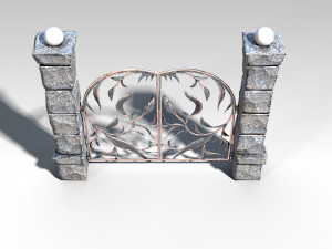 decorative metal gates pbr Modelo 3D