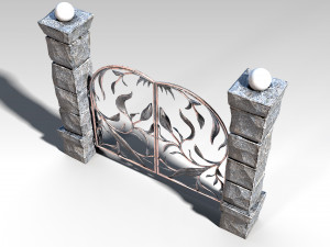 decorative metal gates pbr Modelo 3D