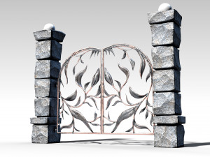 decorative metal gates pbr Modelo 3D