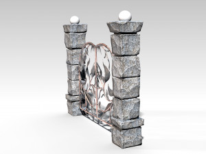 decorative metal gates pbr Modelo 3D