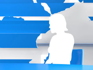 estudio de televisi&oacute;n 18 Modelo 3D