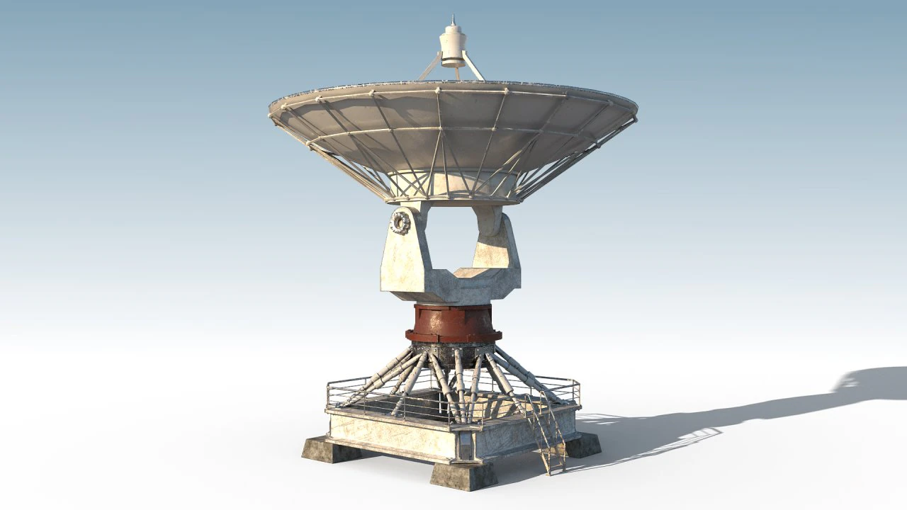 satellite antena radar 3D Model .c4d .max .obj .3ds .fbx .stl .blend 