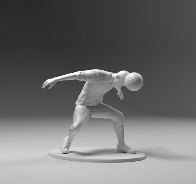 footballer 03 headkick 01 Model do druku 3D .c4d .max .obj .3ds .fbx .stl .blend 