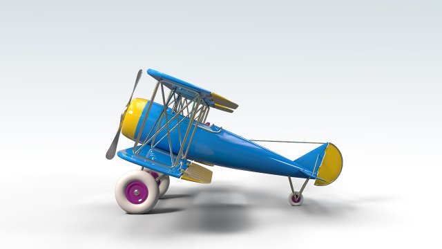 toon biplane 3D Model .c4d .max .obj .3ds .fbx .stl .blend 