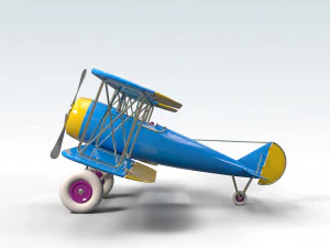 toon dwupłatowiec Model 3D