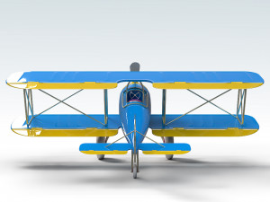 toon biplane 3D Model