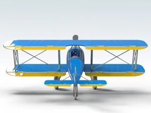 toon biplane 3D Model