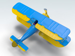 toon biplane 3D Model