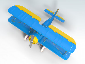 toon biplane 3D Model