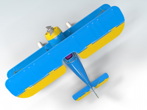 toon biplane 3D Model