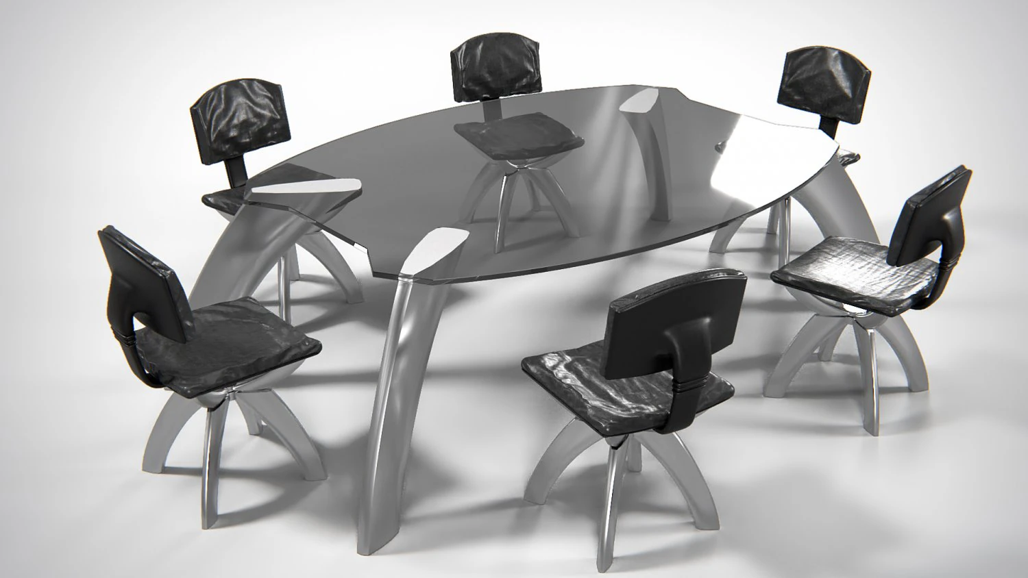 Seon Table And Chairs PBR 3D Model .c4d .max .obj .3ds .fbx .stl .blend 