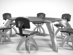 Seon Table And Chairs PBR 3Dモデル