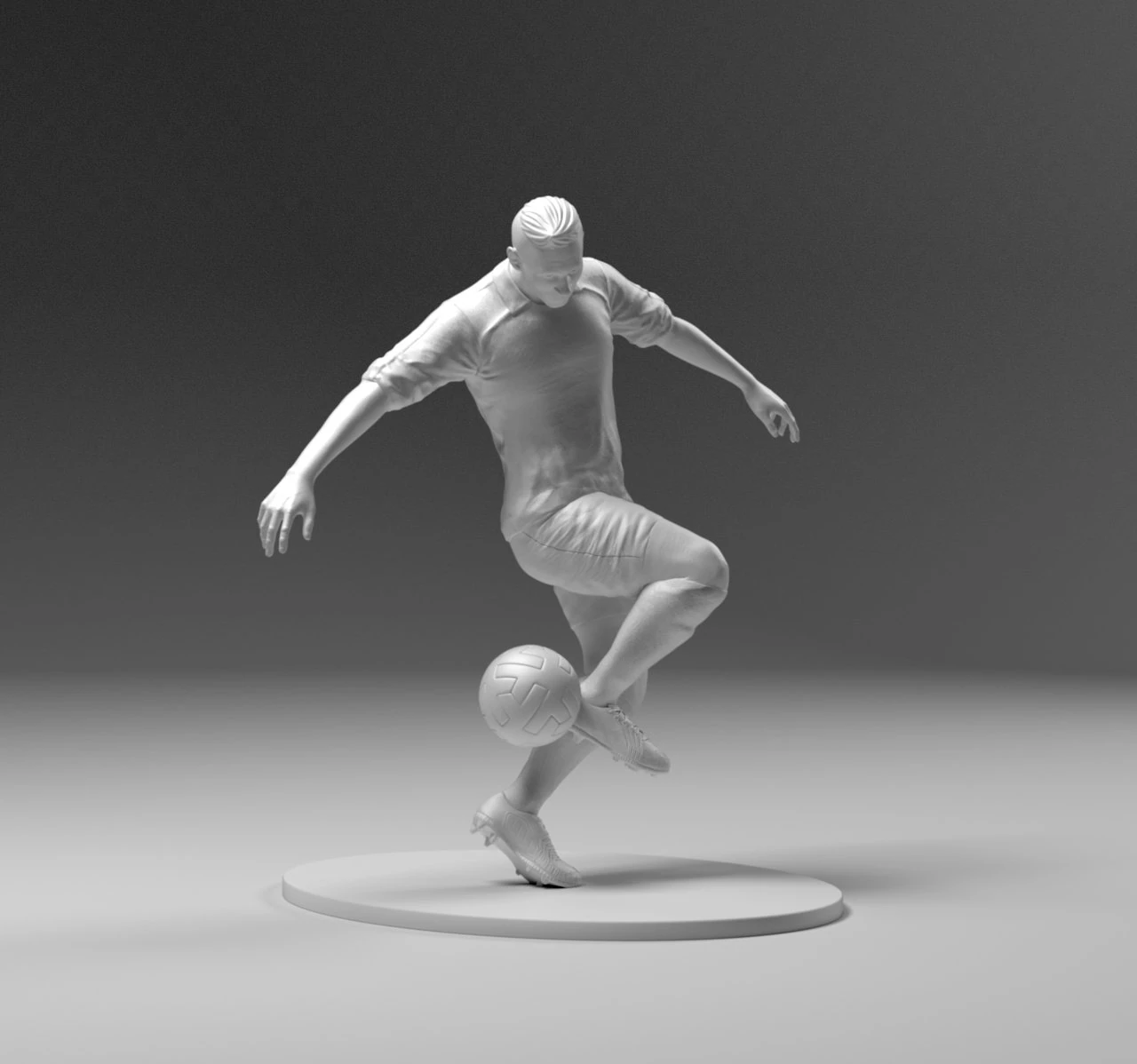 footballer heelkick 3D Print Model .c4d .max .obj .3ds .fbx .stl .blend 