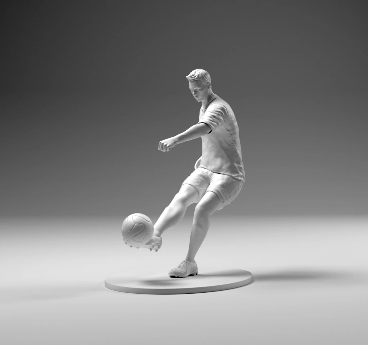 footballer footstrike 2021 01 3D Print Model .c4d .max .obj .3ds .fbx .stl .blend 
