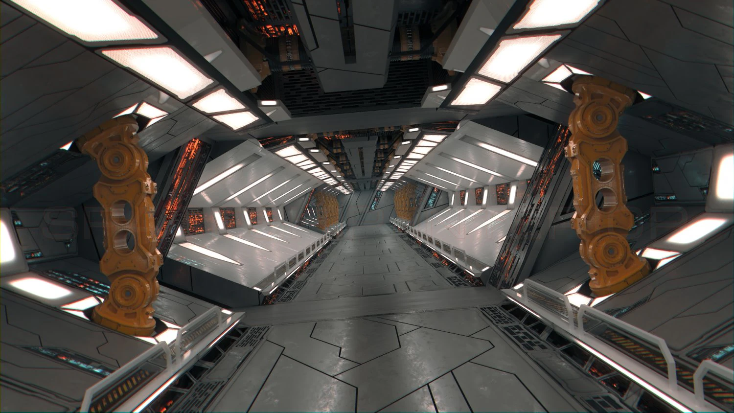 starship tunnel 3D Model .c4d .max .obj .3ds .fbx .stl .blend 
