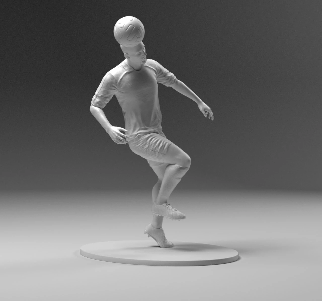 Soccerer 03 Headkick 02 3D Print Model .c4d .max .obj .3ds .fbx .stl .blend
