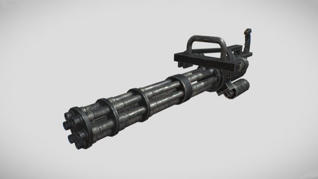 M134 Vulcan Minigun PBR Model 3D .c4d .max .obj .3ds .fbx .stl .blend 