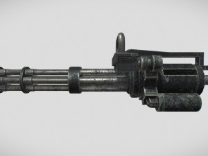 M134 Vulcan Minigun PBR Model 3D