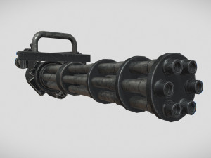 M134 Vulcan Minigun PBR Model 3D