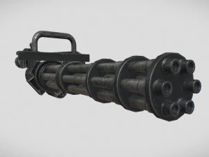 M134 Vulcan Minigun PBR 3D Model