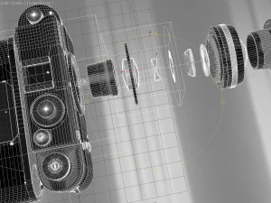 Retro Film Camera PBR 3D Model