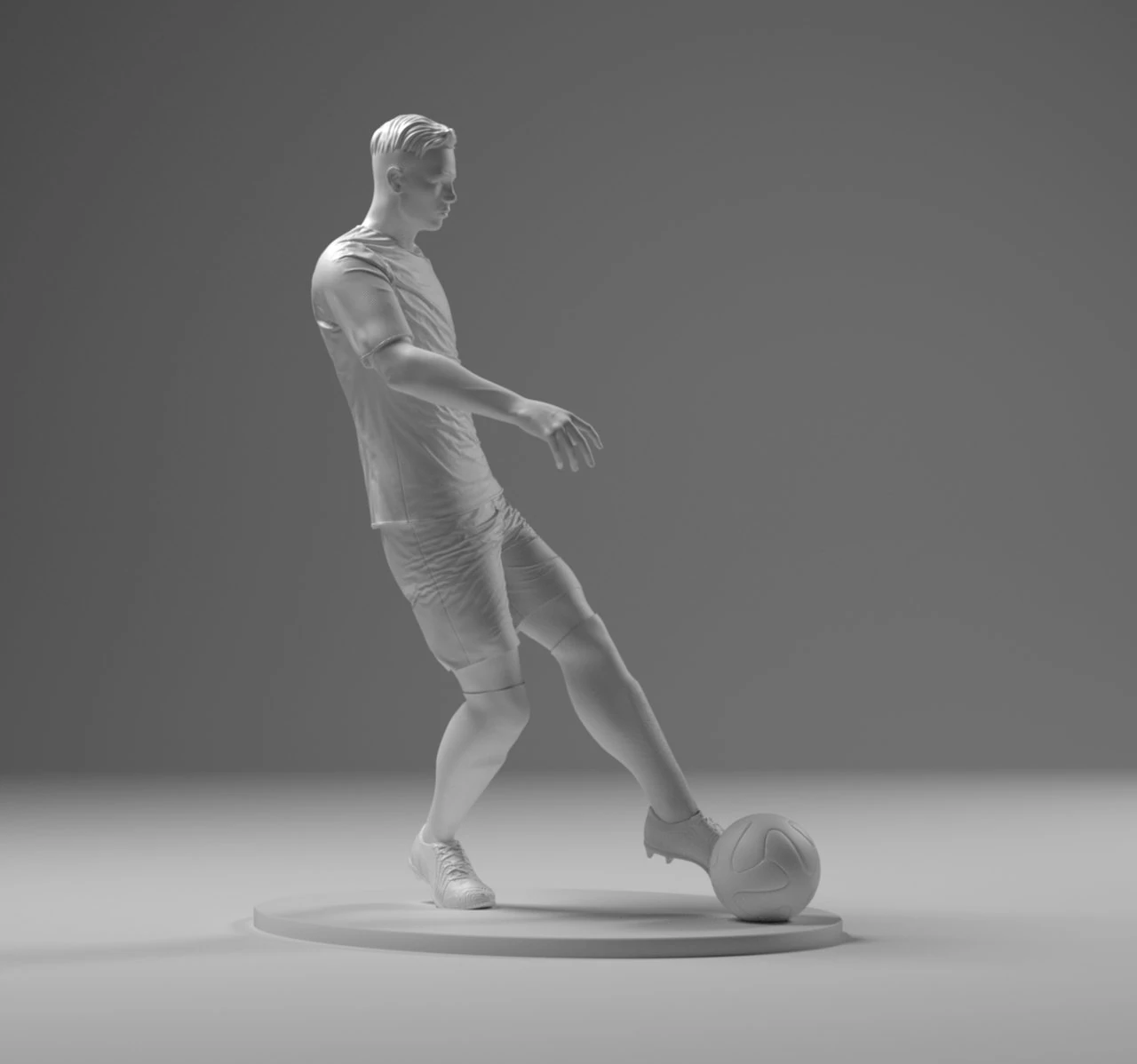 Soccerer 4 Footstrike 01 3D Print Model .c4d .max .obj .3ds .fbx .stl .blend 