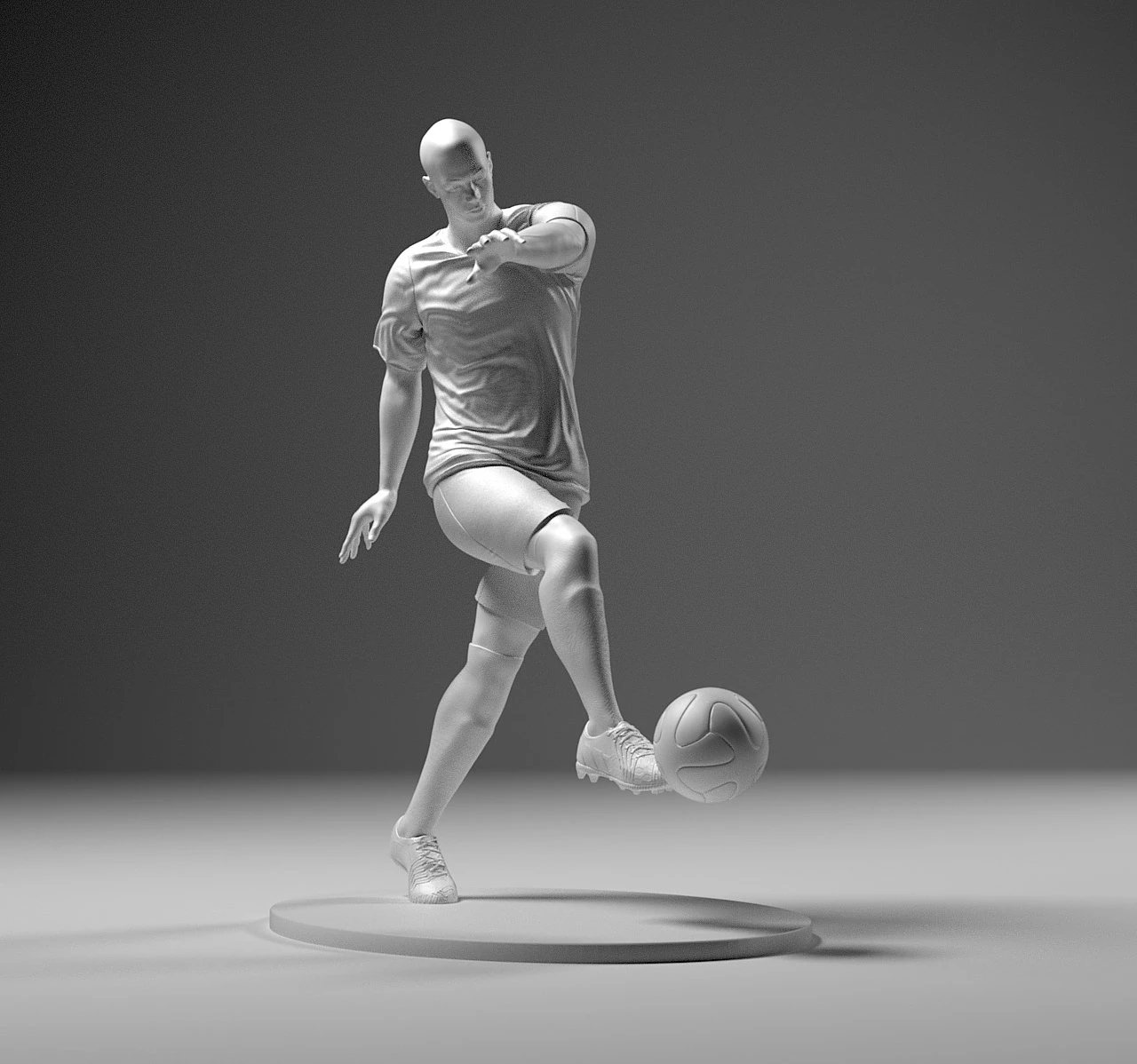 Soccerer 4 Footstrike 03 3D Print Model .c4d .max .obj .3ds .fbx .stl .blend 