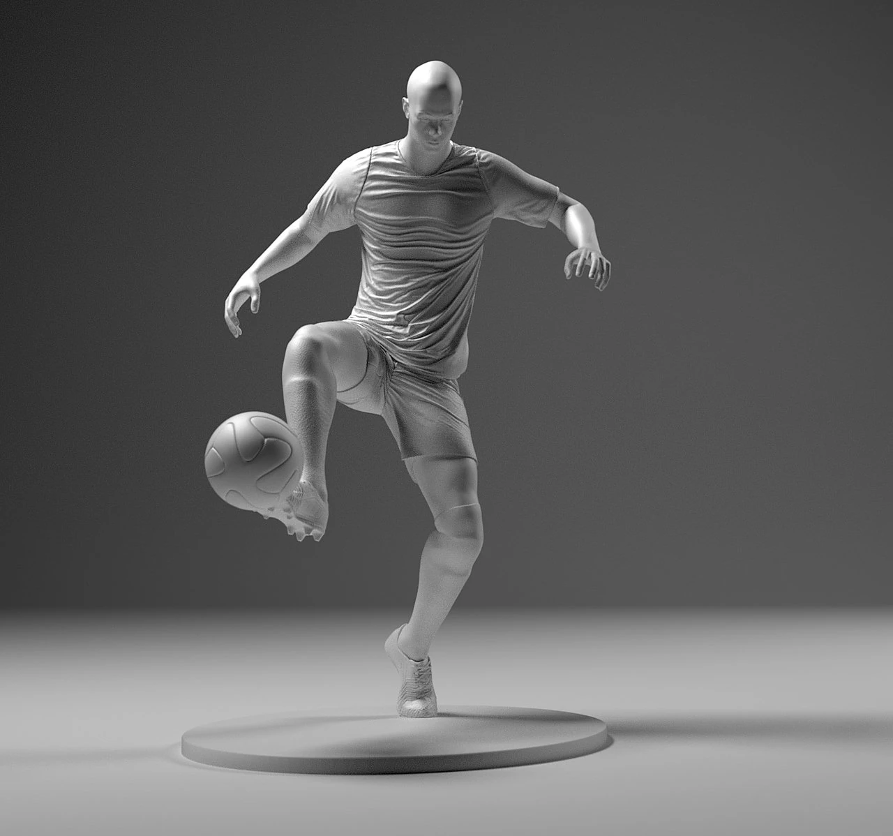 Soccerer 4 Footstrike 04 3D Print Model .c4d .max .obj .3ds .fbx .stl .blend