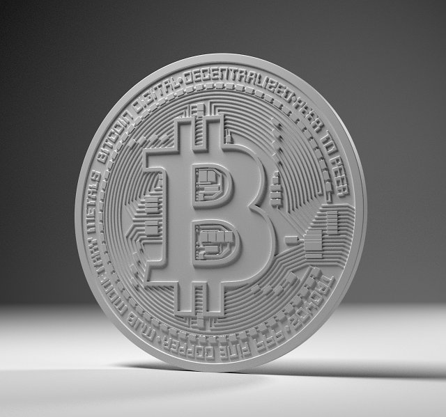 Bitcoin 3D Baskı Modeli .c4d .max .obj .3ds .fbx .stl .blend 