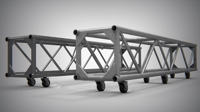 Truss Single Bar 20x20 inch PBR 3D Model .c4d .max .obj .3ds .fbx .lwo .lw .lws