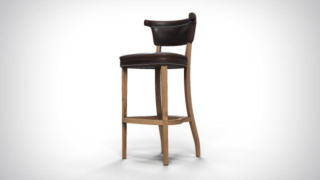 Angeles Barstool PBR 3D Model .c4d .max .obj .3ds .fbx .lwo .lw .lws