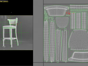 Angeles Barstool PBR 3D Model