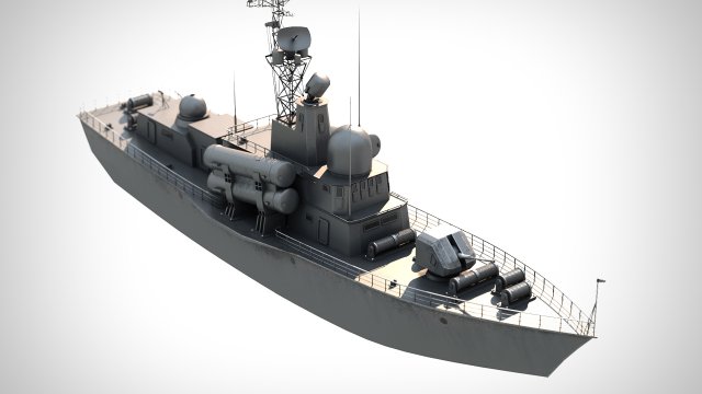 Missle Boat PBR Modelo 3D .c4d .max .obj .3ds .fbx .stl .blend 