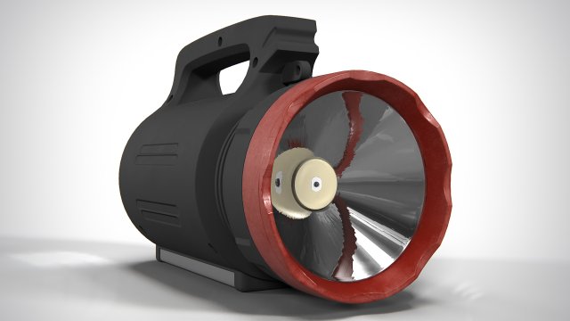 Flashlight 02 pbr 3D Model .c4d .max .obj .3ds .fbx .stl .blend 