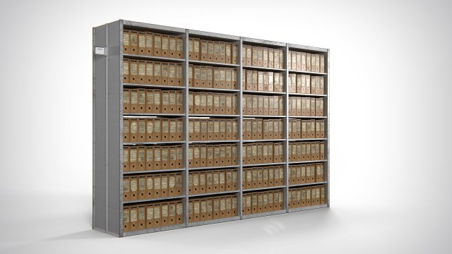 Archive Shelving PBR 3D 模型 .c4d .max .obj .3ds .fbx .stl .blend 